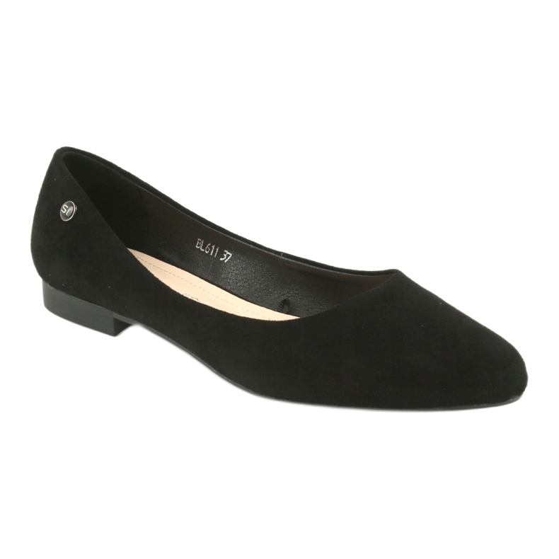 Schwarze Wildlederballerinas Sergio Leone BL611 1