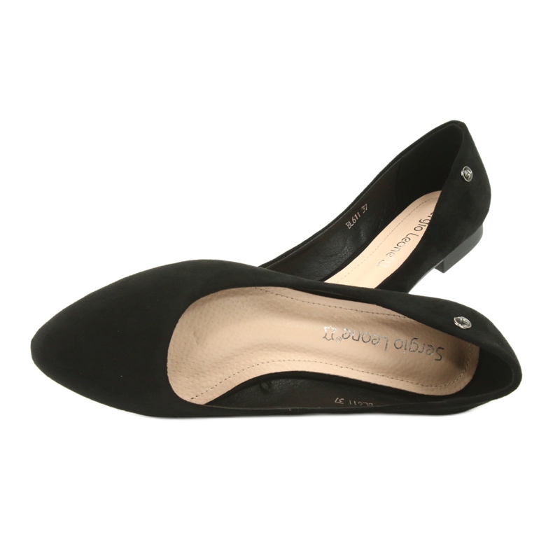 Schwarze Wildlederballerinas Sergio Leone BL611 6