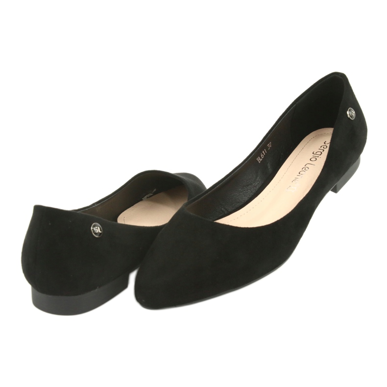 Schwarze Wildlederballerinas Sergio Leone BL611 4