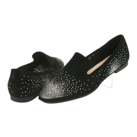 Sergio Leone Frauen Ballerinas mit Zirkonen schwarz 601 4
