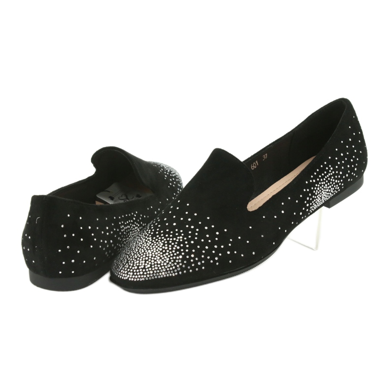 Sergio Leone Frauen Ballerinas mit Zirkonen schwarz 601 4