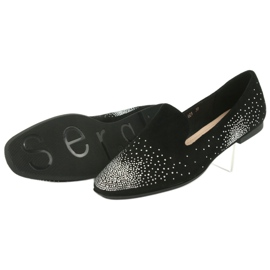 Sergio Leone Frauen Ballerinas mit Zirkonen schwarz 601 5