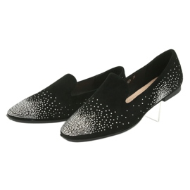 Sergio Leone Frauen Ballerinas mit Zirkonen schwarz 601 3