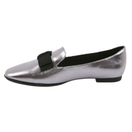 Sergio Leone Metallic Women's Ballerinas mit einer Silberbogen von 600 Silber silber- 2