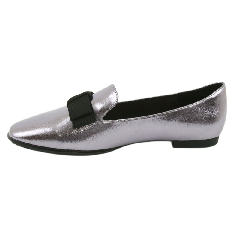 Sergio Leone Metallic Women's Ballerinas mit einer Silberbogen von 600 Silber silber- 2