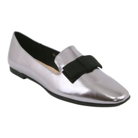 Sergio Leone Metallic Women's Ballerinas mit einer Silberbogen von 600 Silber silber- 1