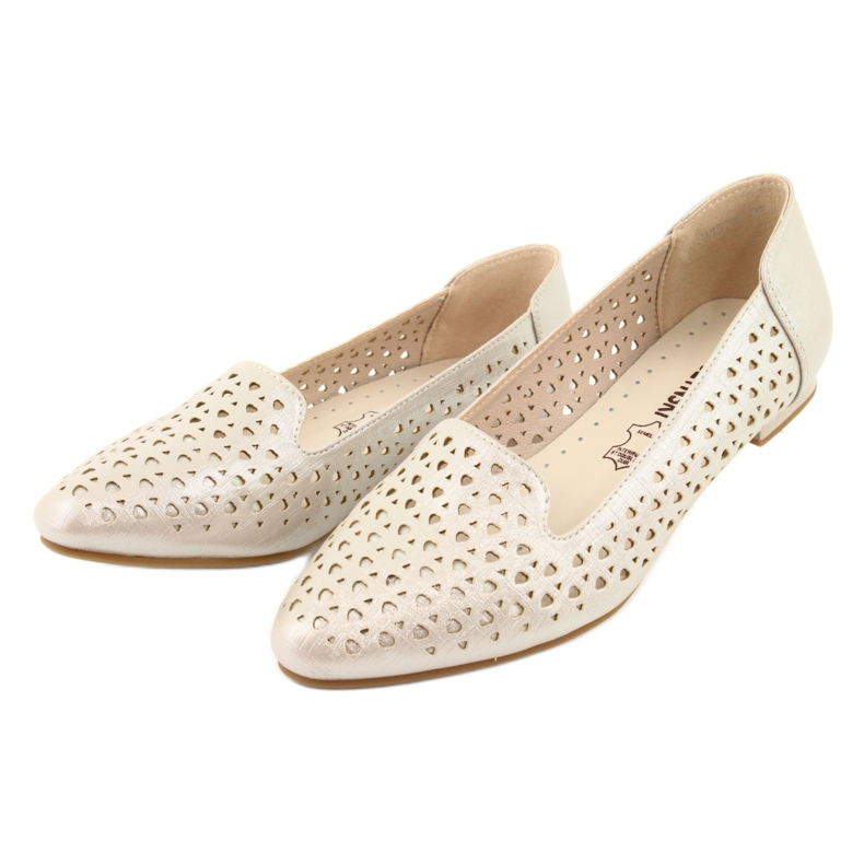 M.Daszyński Lords goldene Ballerinas Daszyński SA151 braun grau 3