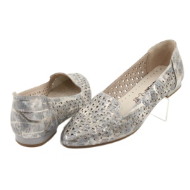 M.Daszyński Lordsy Ballerinas Lavendel / gold Daszyński SA151 rosa grau 4