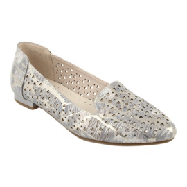 M.Daszyński Lordsy Ballerinas Lavendel / gold Daszyński SA151 rosa grau 1