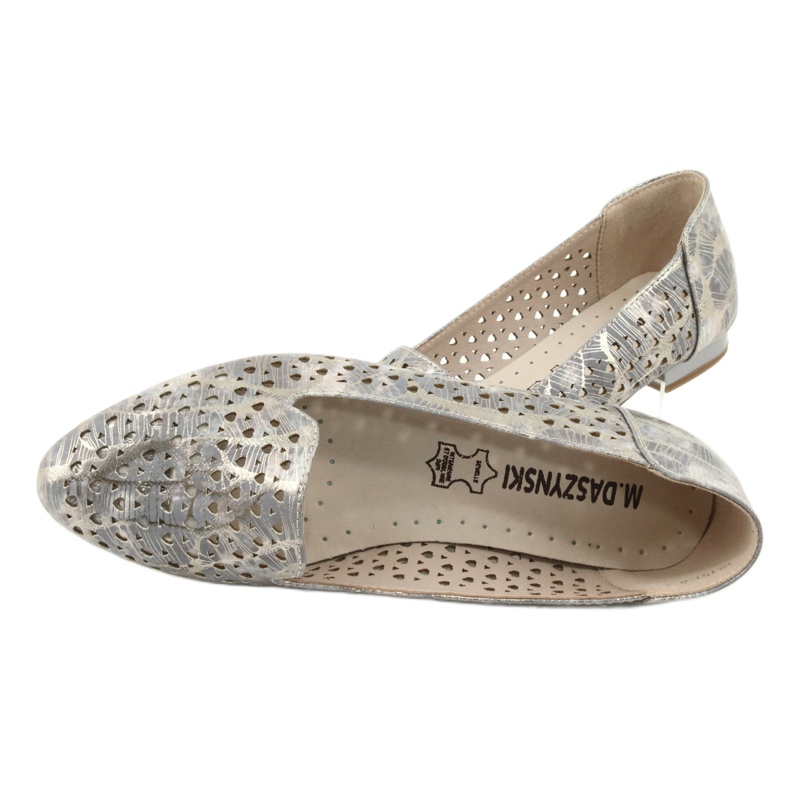 M.Daszyński Lordsy Ballerinas Lavendel / gold Daszyński SA151 rosa grau 5