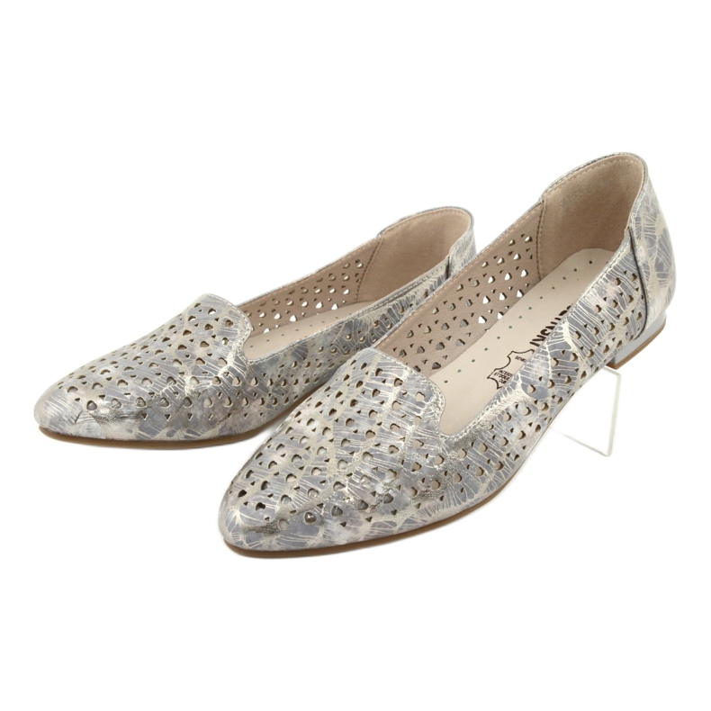 M.Daszyński Lordsy Ballerinas Lavendel / gold Daszyński SA151 rosa grau 3