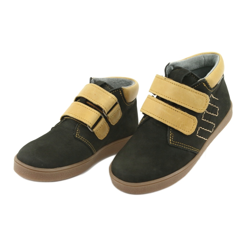 Lederstiefel mit Klettverschluss Mazurek 1341 schwarz mehrfarbig gelb 3