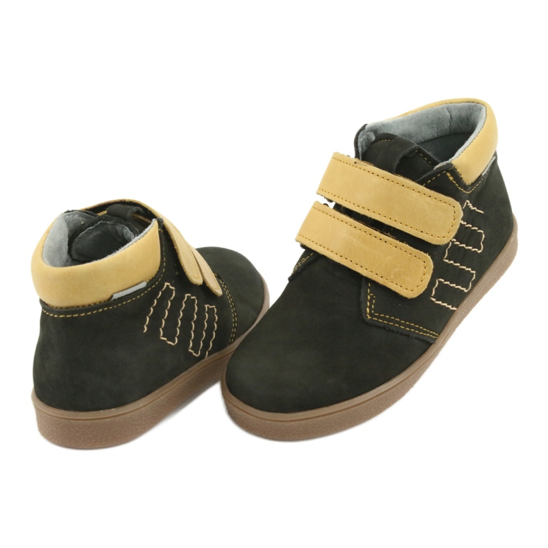 Lederstiefel mit Klettverschluss Mazurek 1341 schwarz mehrfarbig gelb 4