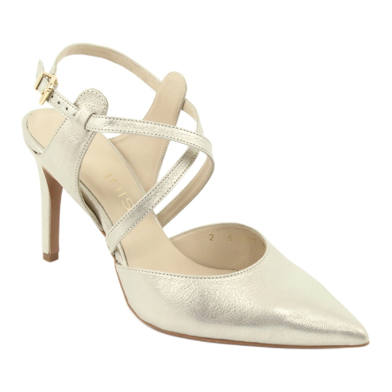 Anis Frauen Ledersandalen goldene Platinstreifen 4771 1