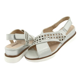 M.Daszyński Silberne Sandalen auf einem Keil Daszyński 1838 grau 4