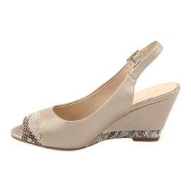 Goldene Cappuccino-Sandalen Sergio Leone 777 beige braun 2