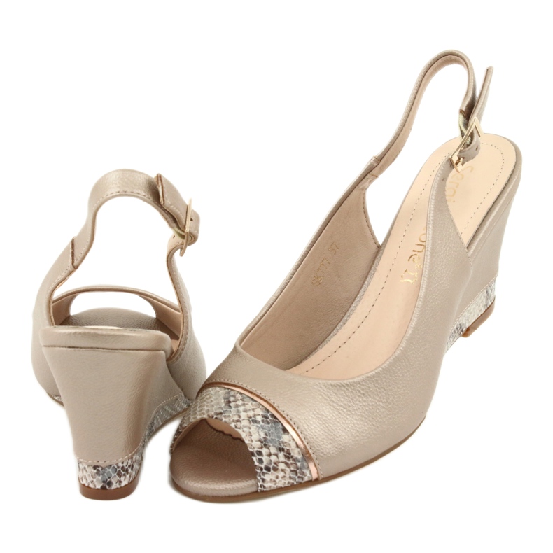Goldene Cappuccino-Sandalen Sergio Leone 777 beige braun 4