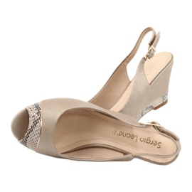 Goldene Cappuccino-Sandalen Sergio Leone 777 beige braun 5