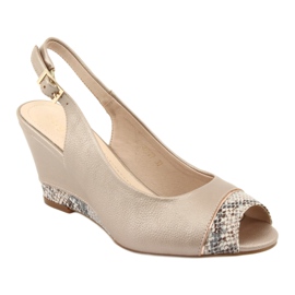 Goldene Cappuccino-Sandalen Sergio Leone 777 beige braun 1