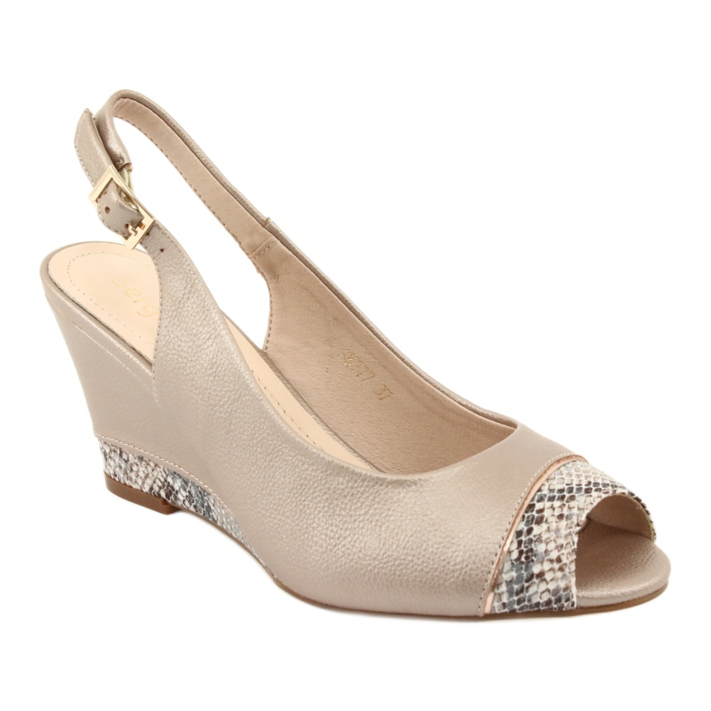 Goldene Cappuccino-Sandalen Sergio Leone 777 beige braun 1