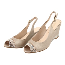 Goldene Cappuccino-Sandalen Sergio Leone 777 beige braun 3