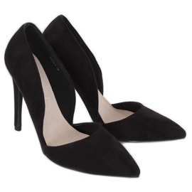 Pumps auf Pin mit Vertiefungen schwarz EE03-P Black 1