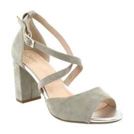 Graue Gladiatorensandalen Sergio Leone SK865 2