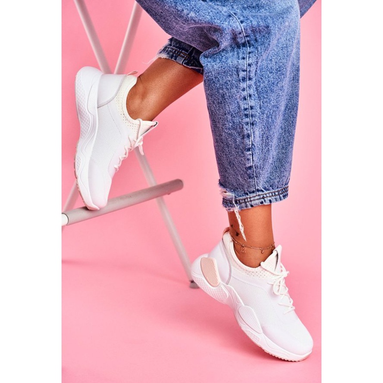 BUGO Damen Sportschuhe Rosa und Weiß Fellen 1