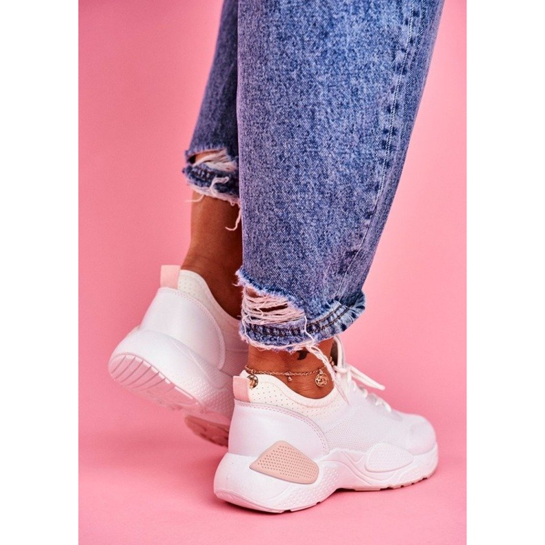 BUGO Damen Sportschuhe Rosa und Weiß Fellen 2