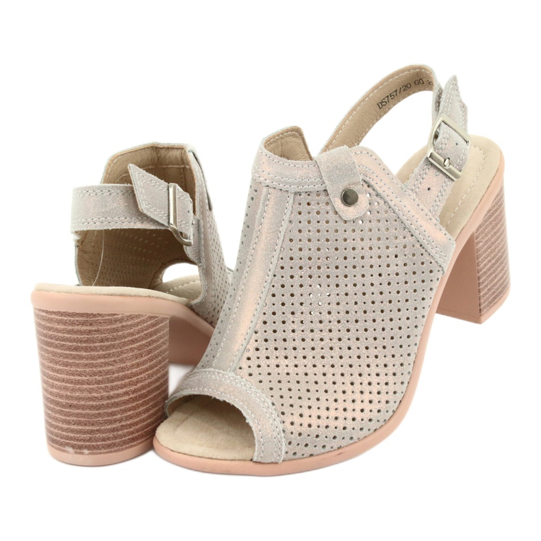 Sandalen mit Lochmuster beige / gold Filippo DS757 golden 4