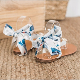 SHELOVET Gebundene Sandalen mit Ananas weiß mehrfarbig 1