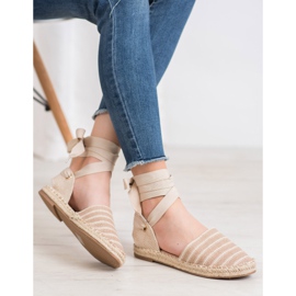 Small Swan Espadrilles mit Zierband beige 2