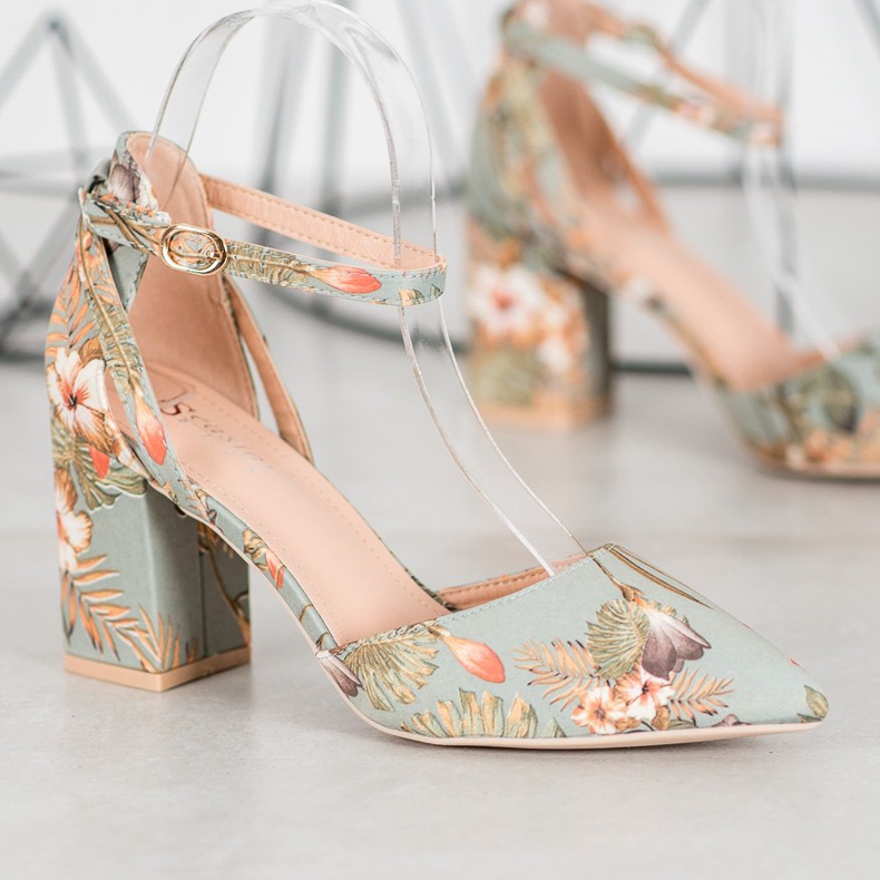 Seastar Pumps mit Blumen mehrfarbig grün 2