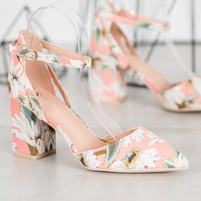 Seastar Pumps mit Blumen rosa mehrfarbig 1