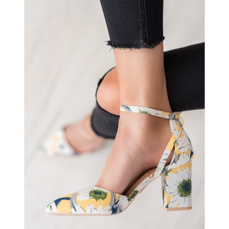 Seastar Pumps mit Blumen mehrfarbig gelb 2