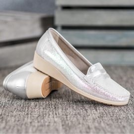 Comer Stylische Loafer auf der Plattform grau 1