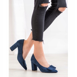 W. Potocki Glitzerpumps mit Schleife blau 2