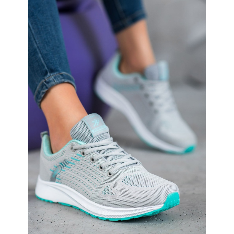 Ax Boxing Bequeme durchbrochene Sportschuhe grau grün 1