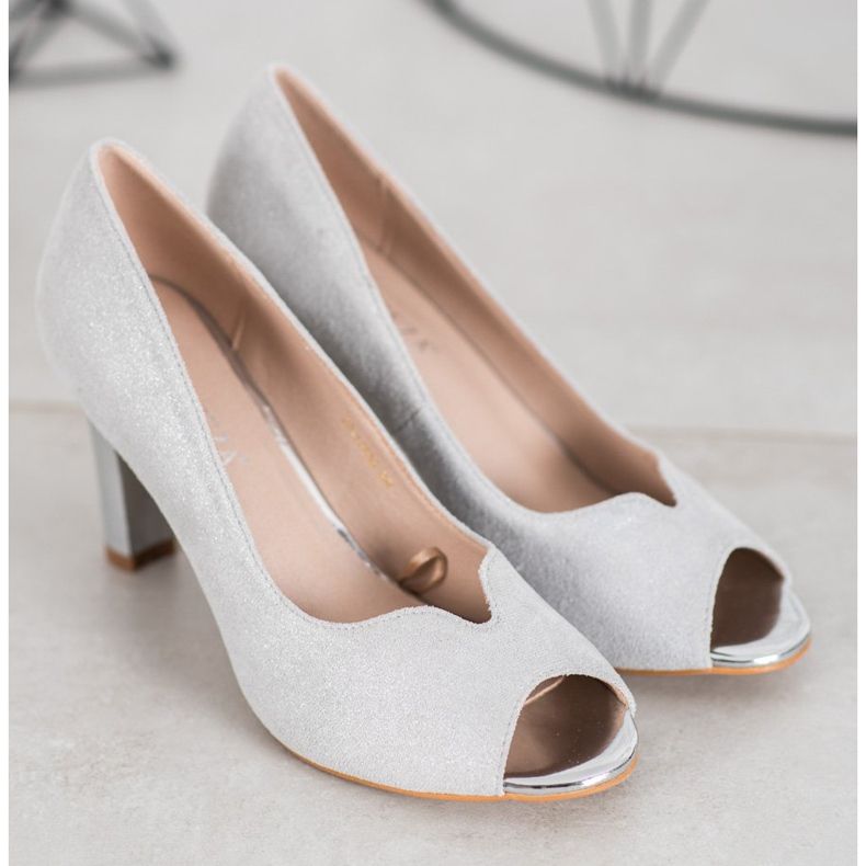 Offene VINCEZA Pumps grau 2