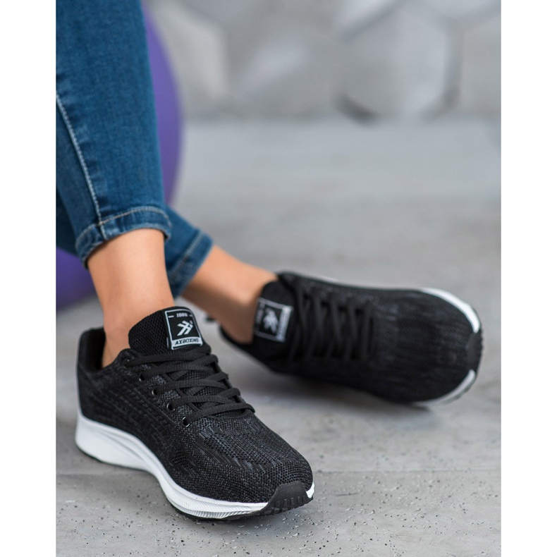 Ax Boxing Bequeme durchbrochene Sportschuhe schwarz 2