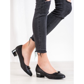 SHELOVET Elegante Pumps mit Perle schwarz 2