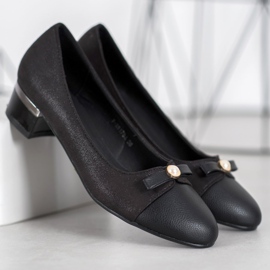 SHELOVET Elegante Pumps mit Perle schwarz 1