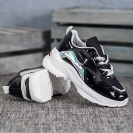 SHELOVET Stylische Sneakers aus Öko-Leder schwarz 2