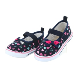 Ballerinas Schleife Atletico Ledereinsatz weiß navy blau blau rosa 3