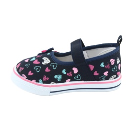 Ballerinas Schleife Atletico Ledereinsatz weiß navy blau blau rosa 2