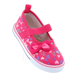 Ballerinas Schleife Atletico Ledereinsatz weiß violett rosa 1