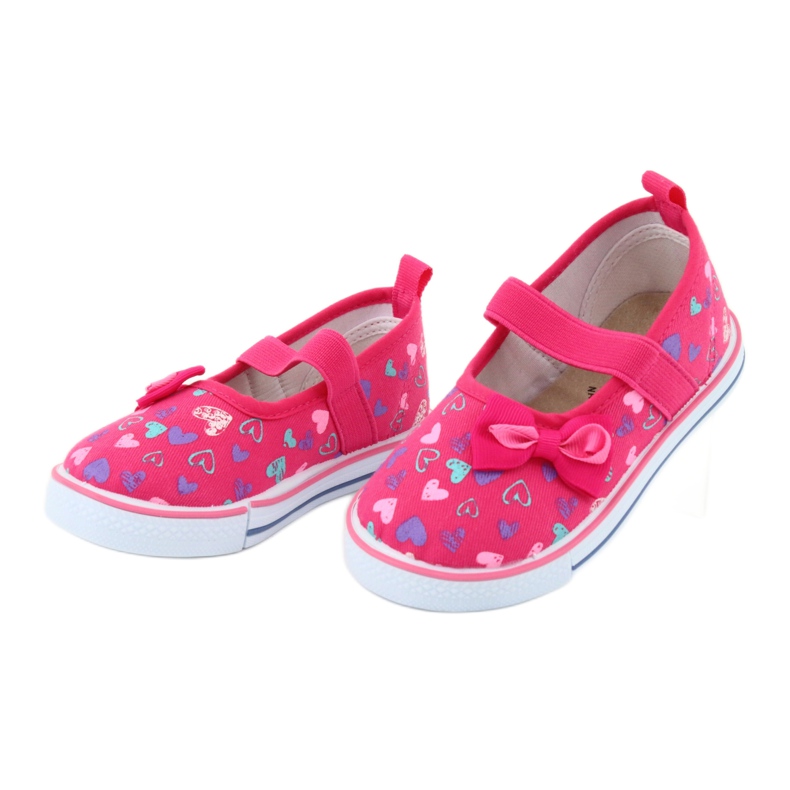 Ballerinas Schleife Atletico Ledereinsatz weiß violett rosa 3