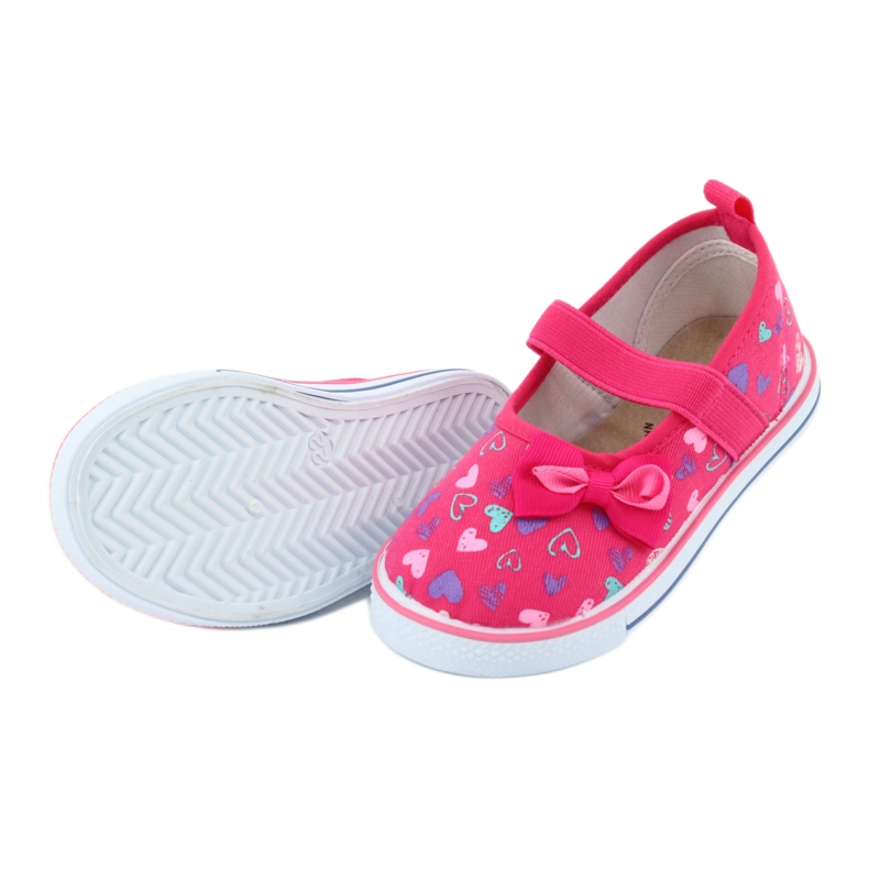 Ballerinas Schleife Atletico Ledereinsatz weiß lila rosa 5