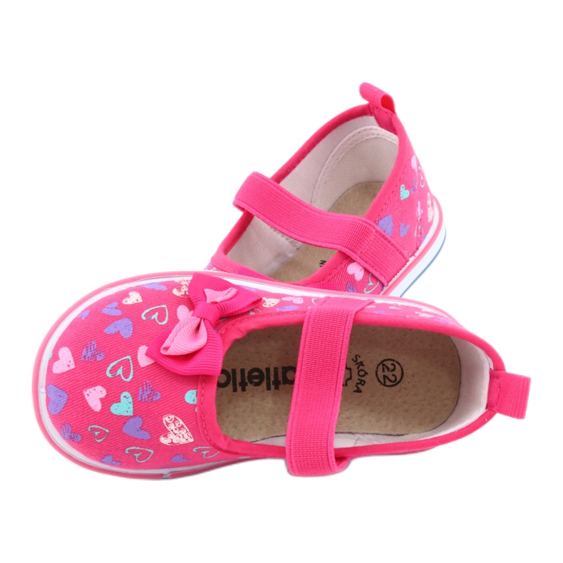Ballerinas Schleife Atletico Ledereinsatz weiß lila rosa 6
