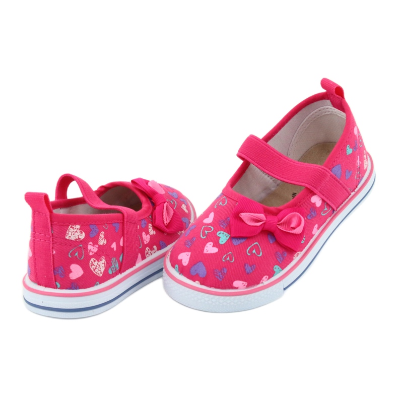 Ballerinas Schleife Atletico Ledereinsatz weiß violett rosa 4